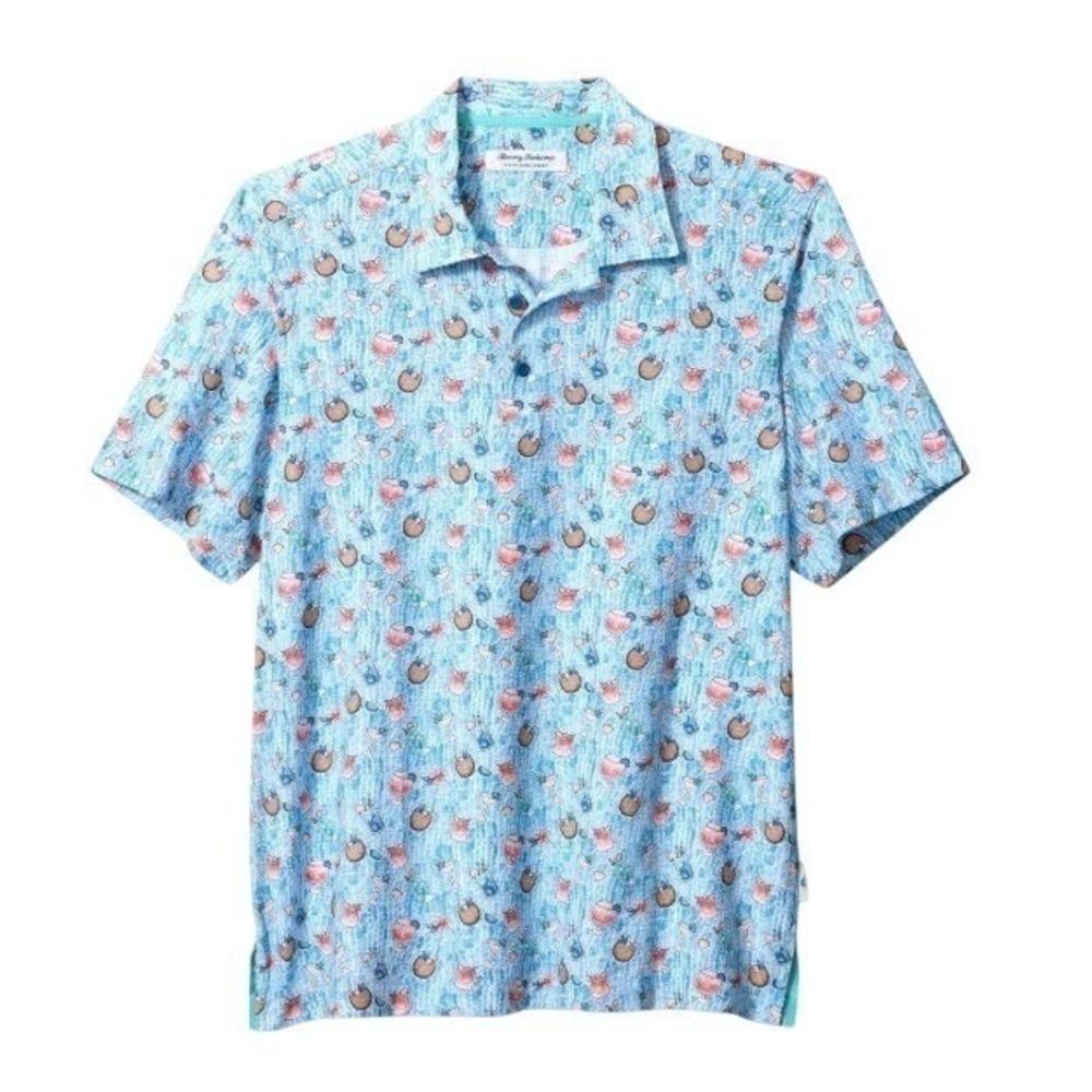 Tommy Bahama Mens XXL Bahama Coast‎ Coconut Cove Camp Shirt - Blue Whisper